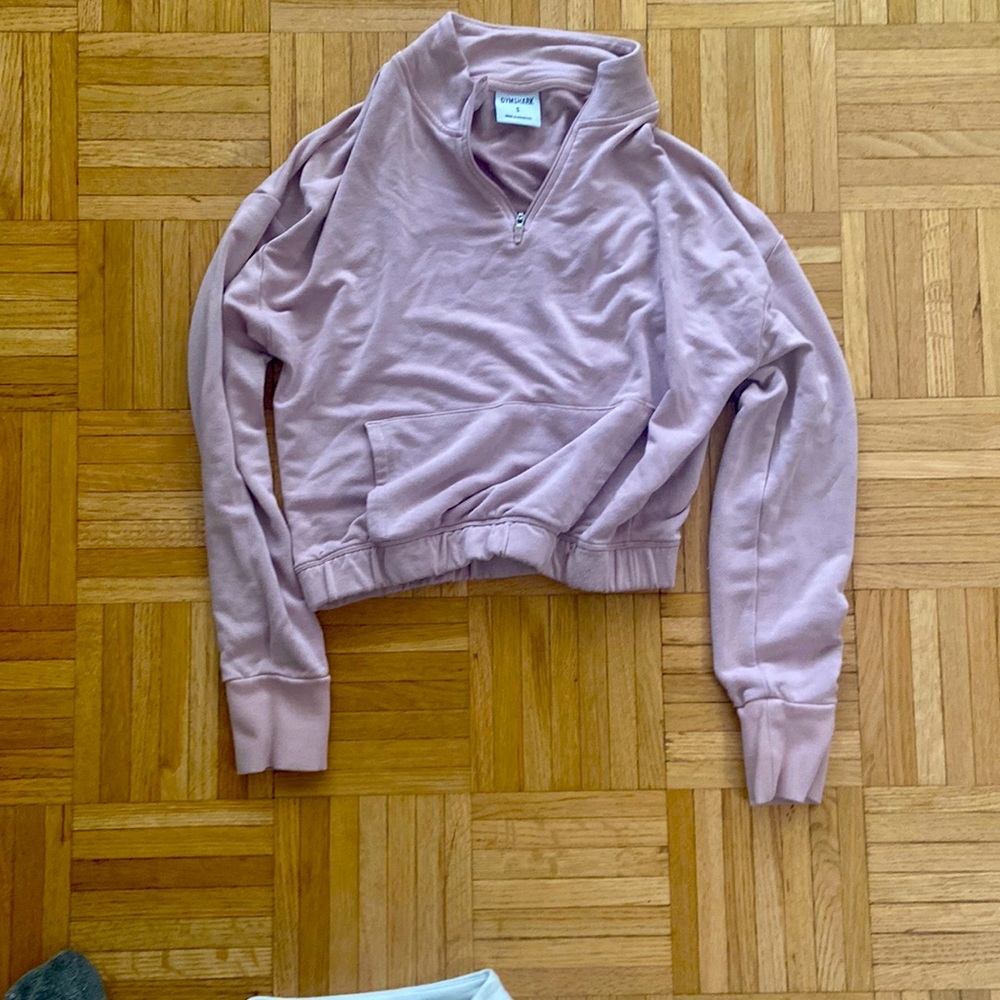 Gymshark sweater shirt quarter zip in pink